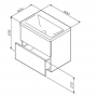 База под раковину подвесная 60 см, 2 ящика, белый глянец AM.PM Gem M90FHX06022WG. Фото