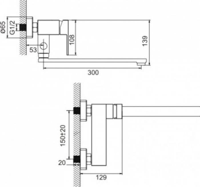 Смеситель для ванны IDDIS Hunk VM33147Т12К. Фото